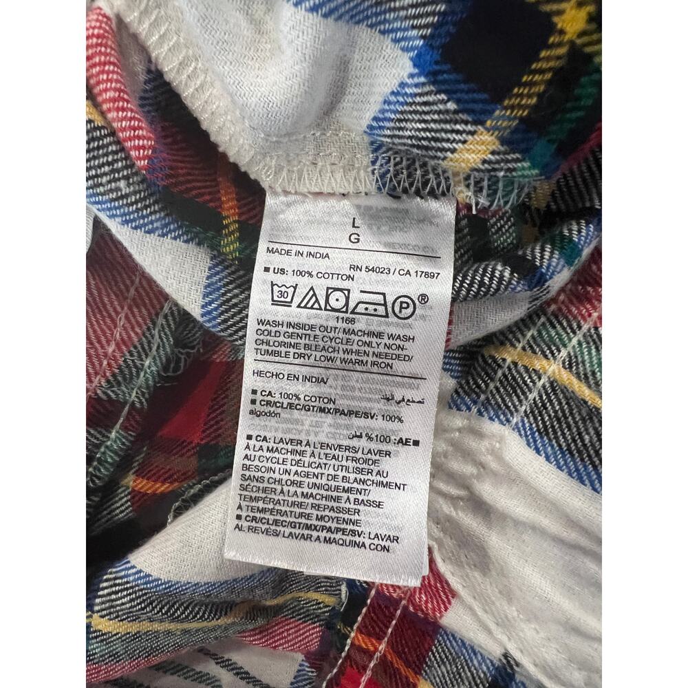 NWT Old Navy White Plaid Tartan Flannel Christmas Lounge Pajama Pants - Picture 7 of 12